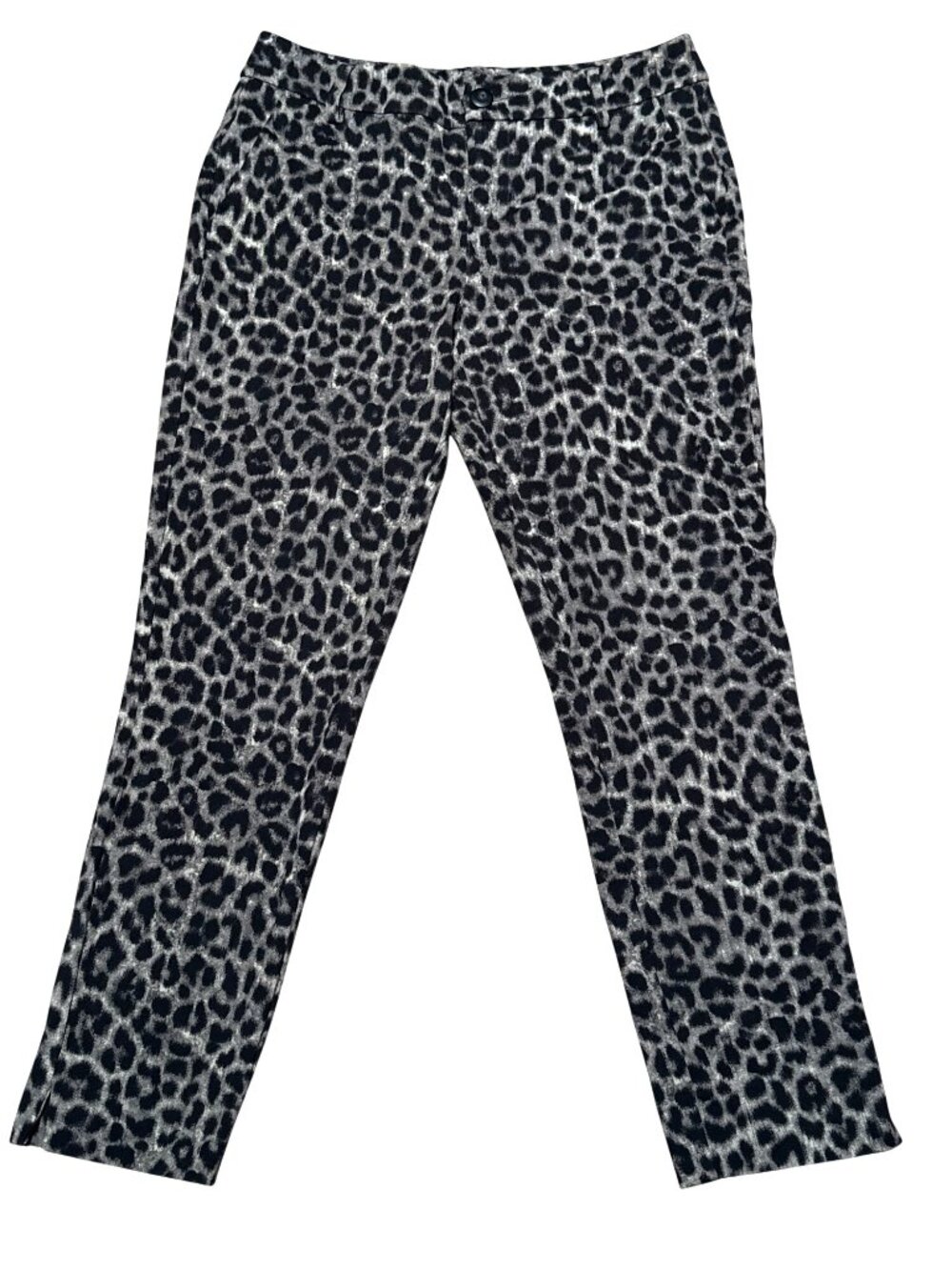 Cabi Size 4 Black Gray Leopard Print Slim Fit Stretch Trendy Y2K Animal Print - Picture 2 of 9